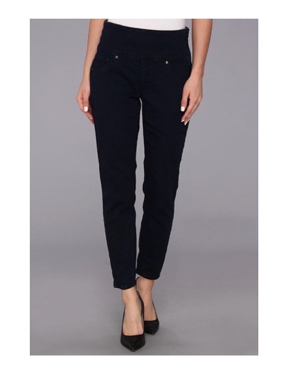 New Spanx Denim Legging Crop Blue Indigo Dark Wash Skinny Stretch Size XL
